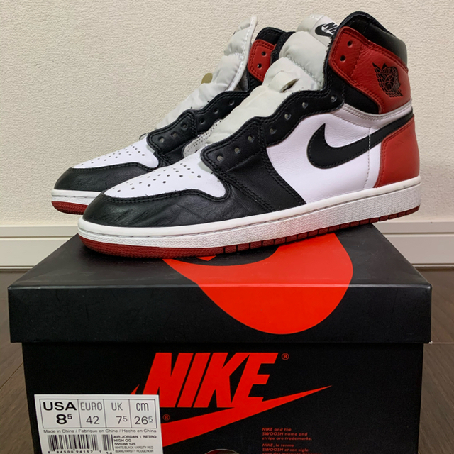 NIKE air Jordan 1 black toe 26.5