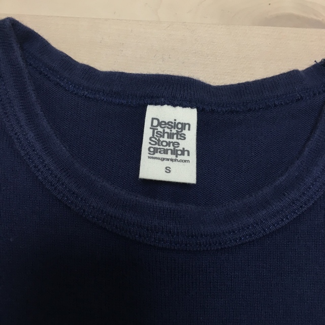 Design Tshirts Store graniph(グラニフ)のgraniph 水色白ボーダー×ネイビー　長袖　S 美品 メンズのトップス(Tシャツ/カットソー(七分/長袖))の商品写真