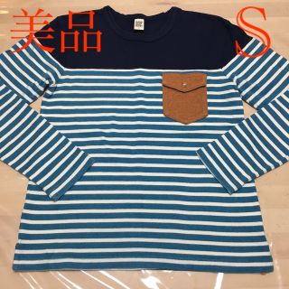 デザインティーシャツストアグラニフ(Design Tshirts Store graniph)のgraniph 水色白ボーダー×ネイビー　長袖　S 美品(Tシャツ/カットソー(七分/長袖))