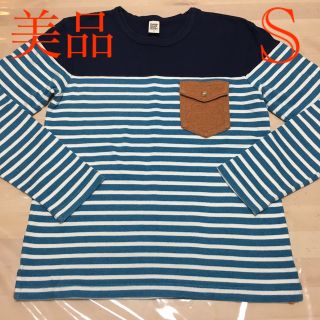 グラニフ(Design Tshirts Store graniph)のgraniph 水色白ボーダー×ネイビー　長袖　S 美品(Tシャツ/カットソー(七分/長袖))