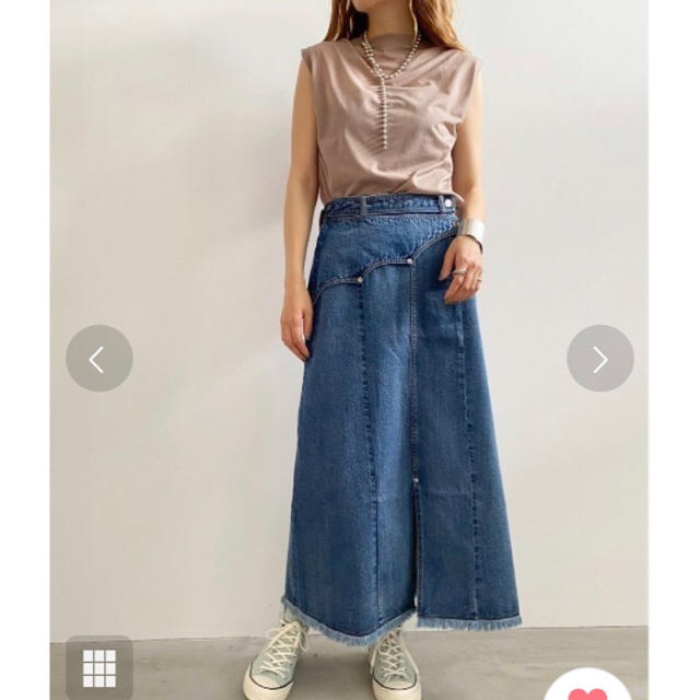新品タグ付◉ WESTERN FLAP DENIM SKIRT ブルー 【レビューを書けば
