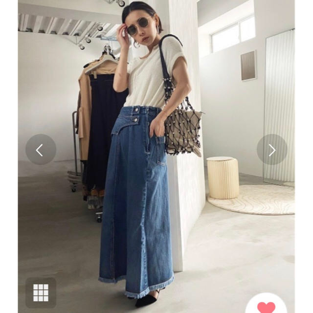 新品タグ付◉ WESTERN FLAP DENIM SKIRT ブルー