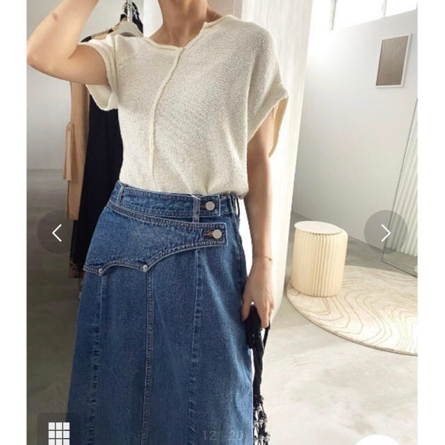 Ameri VINTAGE(アメリヴィンテージ)の新品タグ付◉ WESTERN FLAP DENIM SKIRT  ブルー レディースのスカート(ロングスカート)の商品写真