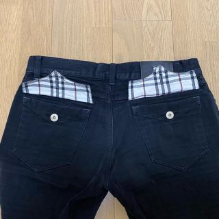 バーバリーブラックレーベル(BURBERRY BLACK LABEL)の【BURBERRY BLACK LABEL】ブラックジーンズ  サイズ73(デニム/ジーンズ)