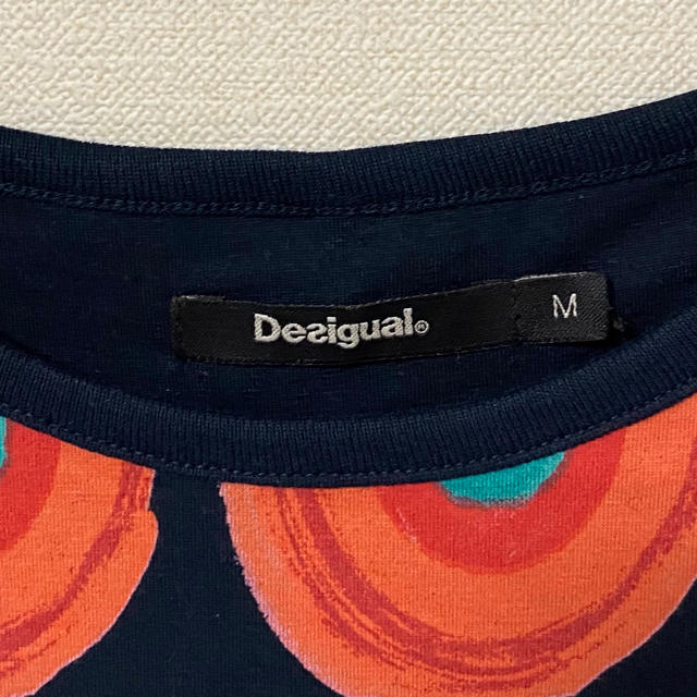 DESIGUAL(デシグアル)のDesigual デジグアル　ワンピース　ネイビー　オレンジ　ノースリーブ レディースのワンピース(ひざ丈ワンピース)の商品写真