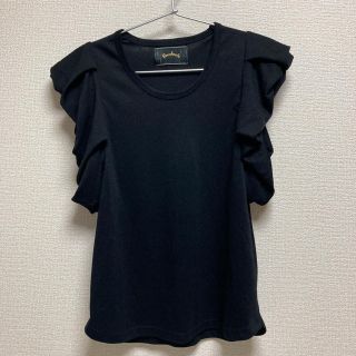 ミスティック(mystic)のOmekashi 袖バルーンTシャツ ブラック(Tシャツ(半袖/袖なし))