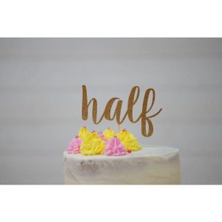 "half"　ハーフバースデイ用ケーキトッパー(その他)