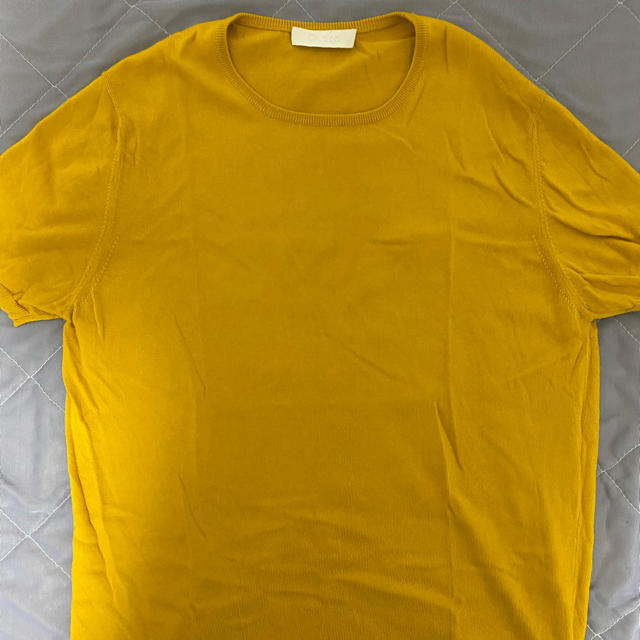 Cruciani(クルチアーニ)のCruciani 半袖ニット 46 美品 黄色 メンズのトップス(ニット/セーター)の商品写真