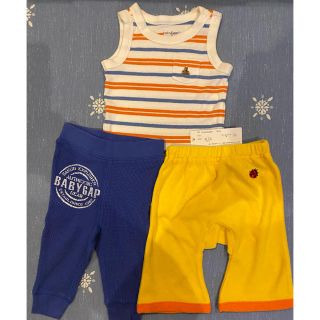 ベビーギャップ(babyGAP)のbabyGAPノースリーブロンパース&パンツ2枚☆60サイズ(ロンパース)