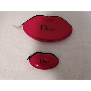 ディオール(Dior)のDior ディオール ポーチ　くちびる　リップ型　サイズ違い2点セット希少(クラッチバッグ)