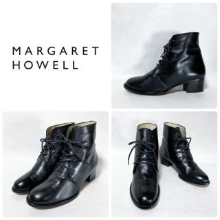 マーガレットハウエル(MARGARET HOWELL)の‪■美品 定2.7万 マーガレットハウエル ショートブーツ 23.5 37 黒(ブーツ)