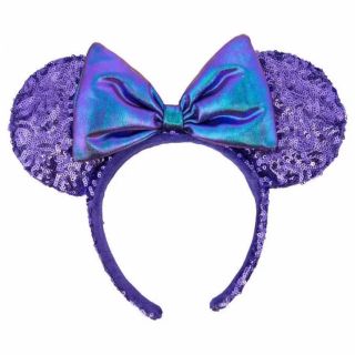 ディズニー(Disney)の《再入荷致しました！》海外ディズニー カチューシャ 紫 スパンコール 香港 上海(カチューシャ)