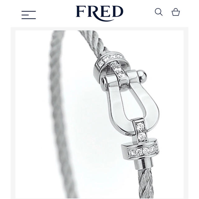 FRED(フレッド)の【美品】FRED フォース10 ハーフパヴェダイヤ ケーブル2本 セット レディースのアクセサリー(ブレスレット/バングル)の商品写真