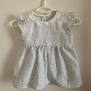 ガーゼワンピース　ベビー服　ハンドメイド　70〜80㎝(ワンピース)