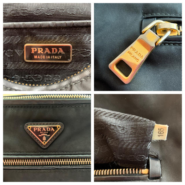 PRADA(プラダ)のプラダポーチ   黒×金 レディースのファッション小物(ポーチ)の商品写真