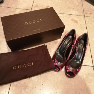 グッチ(Gucci)のグッチ　ミュール　ハート柄　35　1/2(ミュール)