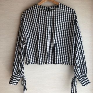 ザラ(ZARA)のzara チェックリボンシャツ(シャツ/ブラウス(長袖/七分))