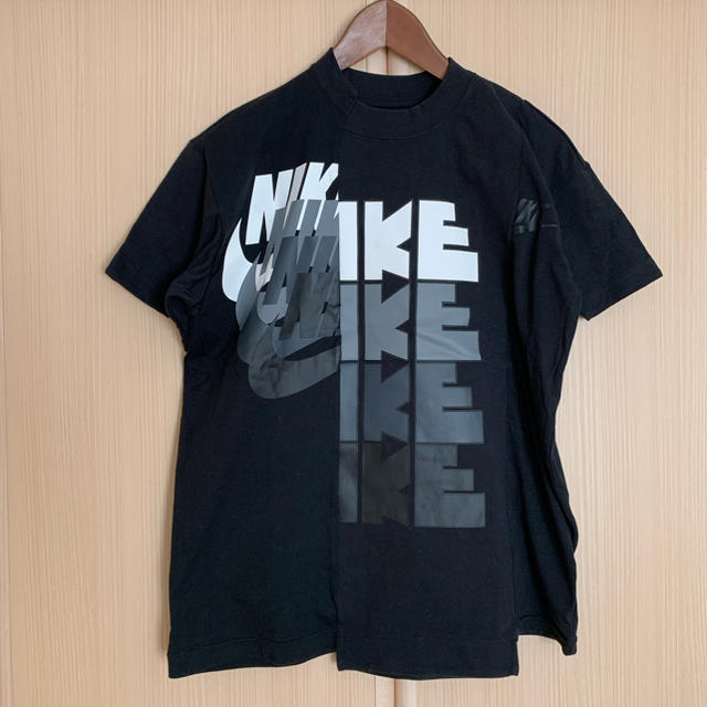 XS nike sacai Tシャツ ナイキ サカイ 黒 2 再構築 メンズ トップス