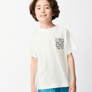 ジーユー(GU)のpac-man 白Tシャツ ポケT 140 男の子 女の子 シンプル(Tシャツ/カットソー)