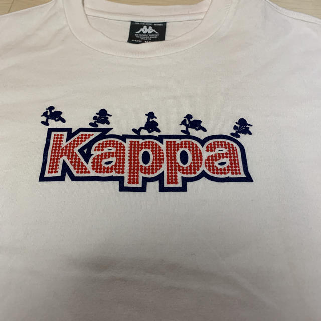 Kappa(カッパ)の【良品】 kappa カッパ 140cm キッズ Tシャツ 白　デカロゴプリント キッズ/ベビー/マタニティのキッズ服男の子用(90cm~)(Tシャツ/カットソー)の商品写真