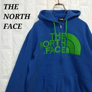 ザノースフェイス(THE NORTH FACE)のノースフェイス ジップパーカー スウェット 刺繍 ビッグロゴ ネオンカラー(パーカー)