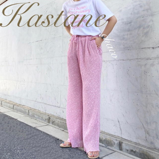 Kastane(カスタネ)の新品¥6490【Kastane】花柄イージーパンツ  楊柳パンツ  レディースのパンツ(カジュアルパンツ)の商品写真