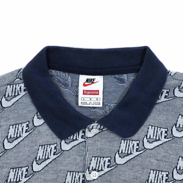 2024人気NO.1 Supreme Nike Jacquard Polo 紺L -ポロシャツ