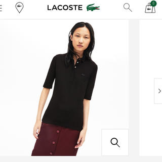 ラコステ(LACOSTE)のLACOSTE♦︎ラコステ♦︎レディース五分袖ポロシャツ黒(ポロシャツ)