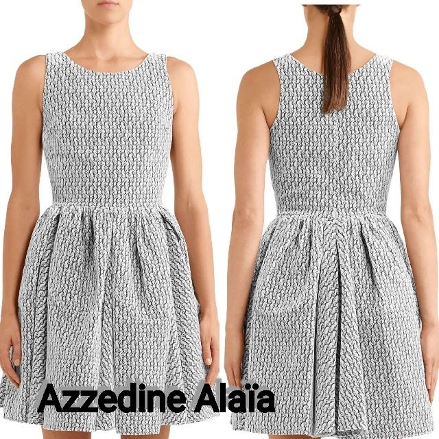 Azzedine Alaïa(アズディンアライア)の【Azzedine Alaïa】刺繍入り ベルベット ミニワンピース レディースのワンピース(ミニワンピース)の商品写真