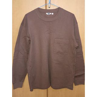 ユニクロ(UNIQLO)のクルーネックT ブラウン(Tシャツ/カットソー(七分/長袖))