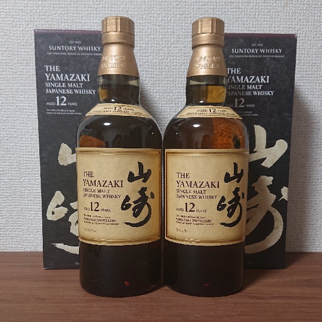 サントリー(サントリー)のサントリー 山崎 12年 2本 化粧箱付き 食品/飲料/酒の酒(ウイスキー)の商品写真