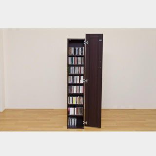CD/DVD収納・姿見ミラー DBR/WH - CD/DVD収納