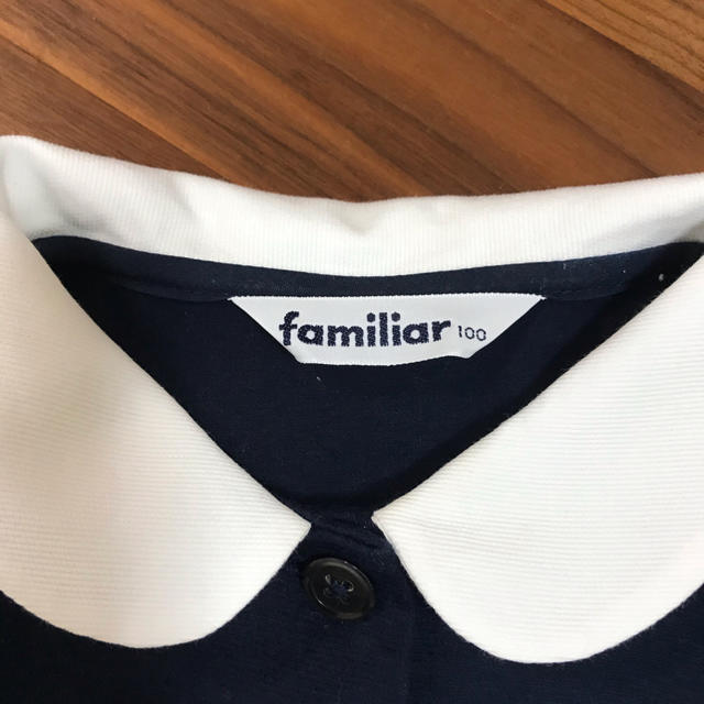 familiar(ファミリア)のfamiliar 紺　100 半袖ワンピース キッズ/ベビー/マタニティのキッズ服女の子用(90cm~)(ワンピース)の商品写真