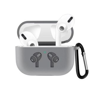 【グレー】AirPods pro シリコンケース(ヘッドフォン/イヤフォン)