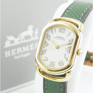 エルメス(Hermes)のエルメス 美品 ラリー コンビ クシュベル レザー ベルト クォーツ アナログ (腕時計)