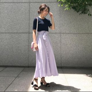 ザラ(ZARA)の★ZARA★即売リネン薄パープルスカート！バースデーバッシュ系も！新品未使用(ロングスカート)