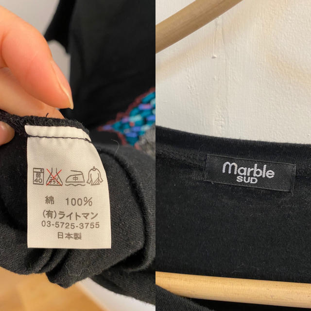 marble(マーブル)のmable ドルマンスリーブ型　Tシャツ　刺繍　 レディースのトップス(Tシャツ(半袖/袖なし))の商品写真