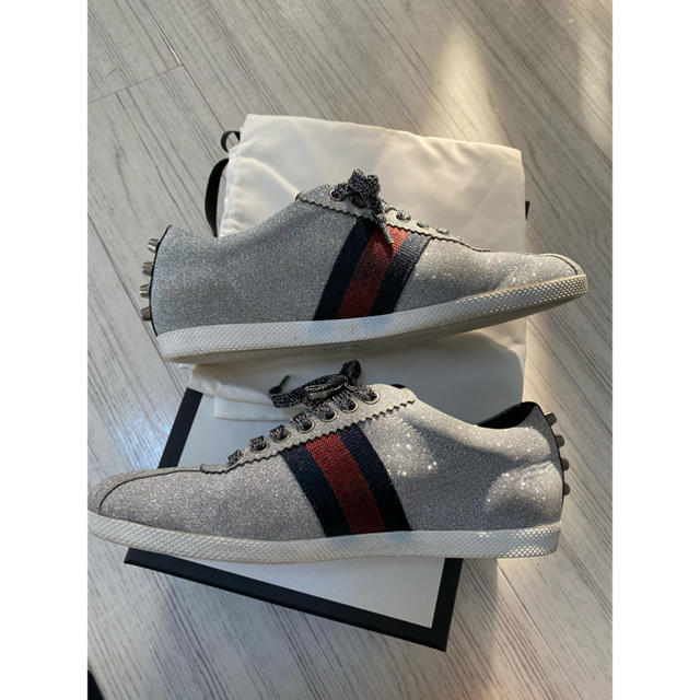 gucci スニーカー スタッズ シルバー 正規品-