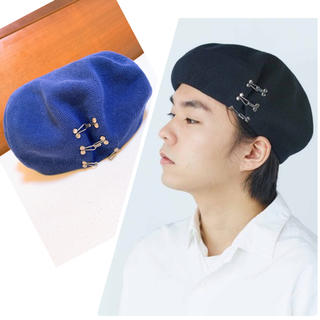 カシラ(CA4LA)のCA4LA MERET SS3　フック付きベレー帽　ブルー (ハンチング/ベレー帽)