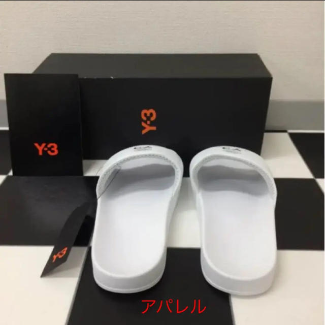 Y-3(ワイスリー)の新品18SS UK8 Y-3 ロゴ シャワーサンダル ヨウジヤマモト ホワイト メンズの靴/シューズ(サンダル)の商品写真