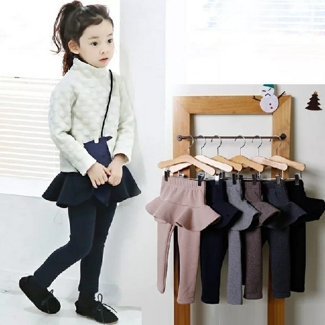 チュチュスカート フリル　韓国子供服　秋冬　スカッツ キッズ/ベビー/マタニティのキッズ服女の子用(90cm~)(パンツ/スパッツ)の商品写真