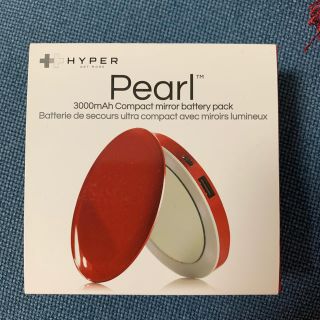 pearl LED コンパクトミラー　モバイルバッテリー(バッテリー/充電器)