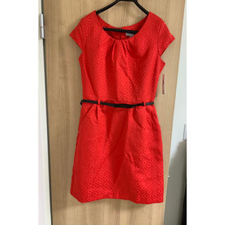 ザラ(ZARA)の素敵な柄　赤色のワンピース ドレス(ひざ丈ワンピース)