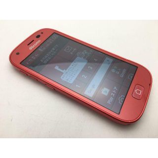 フジツウ(富士通)のSIMフリー ドコモ らくらくスマートフォン4 F-04J レッド美品315(スマートフォン本体)