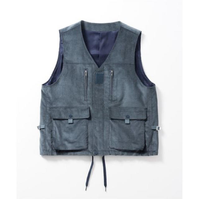 STUDIOUS(ステュディオス)のName. CORDUROY UTILITY VEST BLUE GRAY 1 メンズのトップス(ベスト)の商品写真