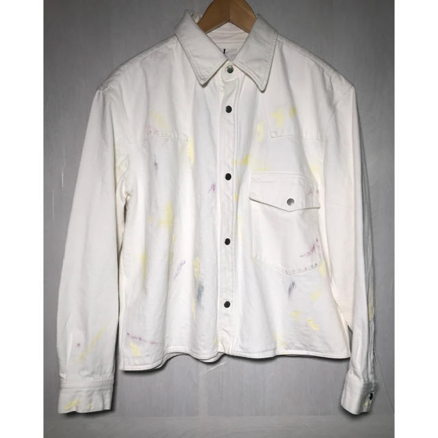 SUNSEA(サンシー)のURU PAINT SHORT DENIM JACKET WHITE 1 メンズのジャケット/アウター(Gジャン/デニムジャケット)の商品写真