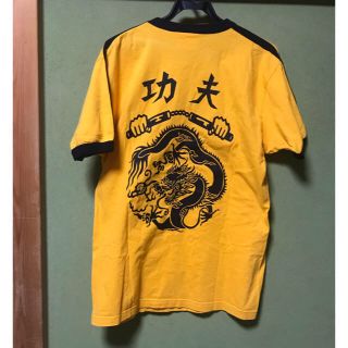 パンクドランカーズ(PUNK DRUNKERS)の【希少】punk drunkers リンガーTシャツ　ビックサイズ　黄色(Tシャツ/カットソー(半袖/袖なし))