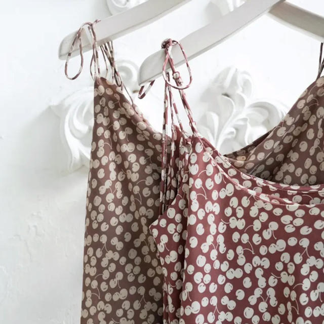 【新色】Cherry Pattern Layered Cami Dress