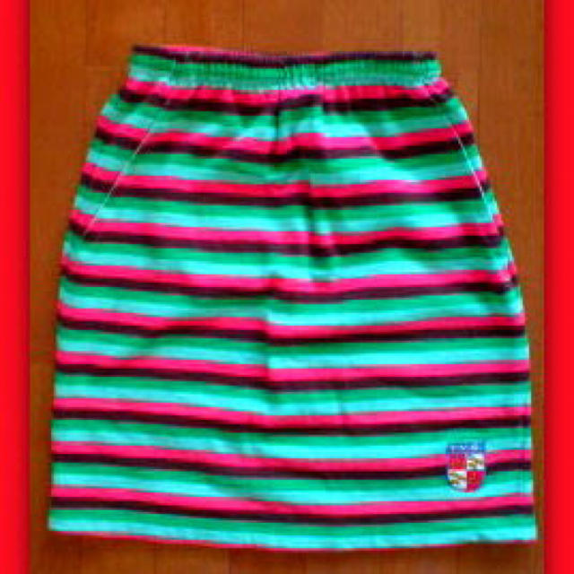Barbarian(バーバリアン)の送料無料🇨🇦バーバリアンBarbarianボーダー柄ストライプ緑スカート レディースのスカート(ひざ丈スカート)の商品写真