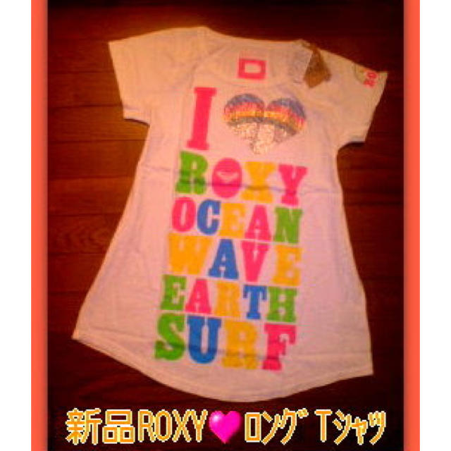 送料無料????ROXY新品ロキシー半袖ロングTシャツワンピースMキラキラ